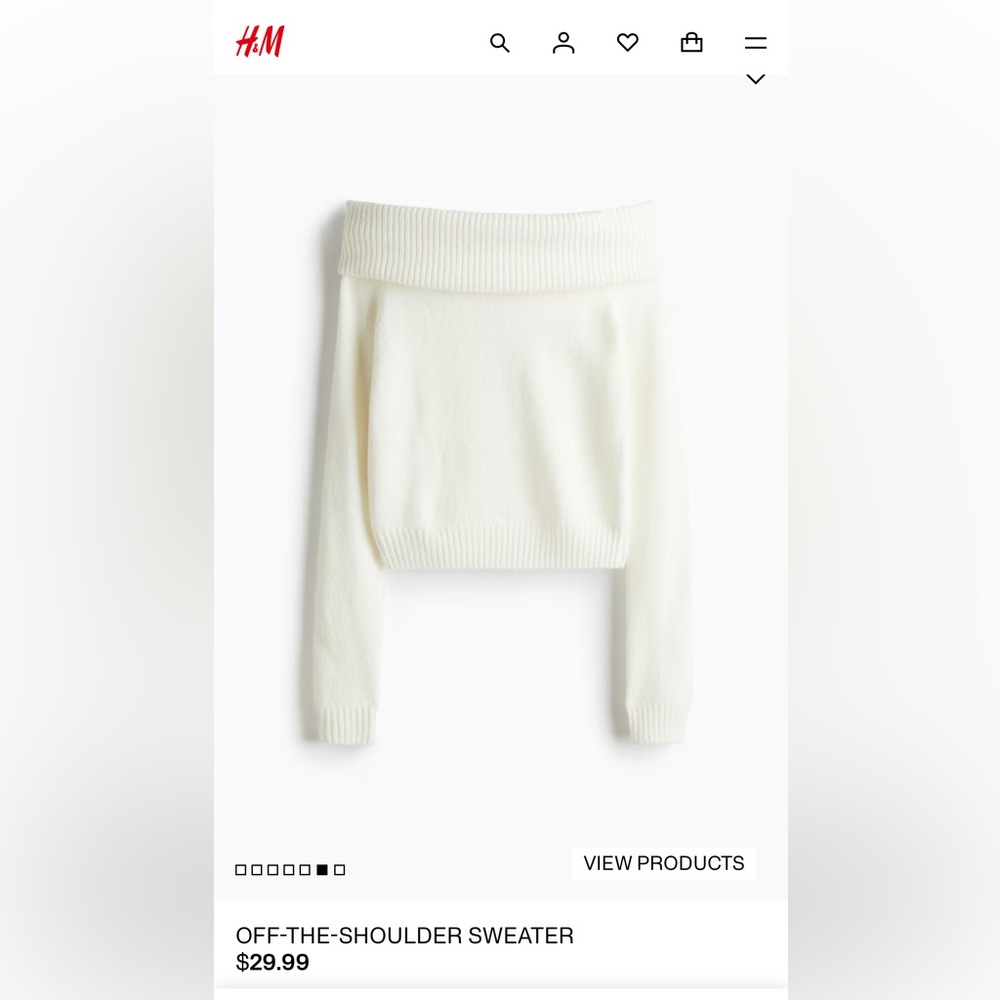 H&M off the shoulder sweater size M